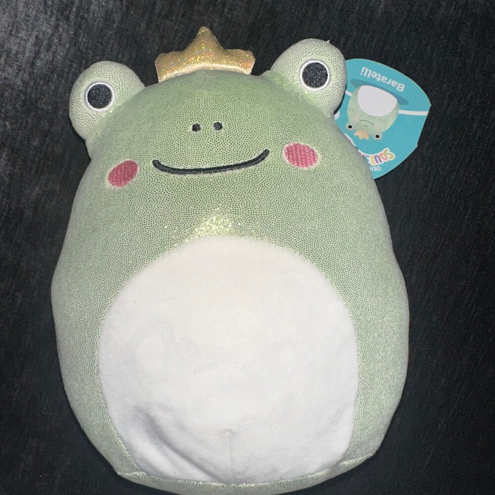 Squishmallows Baratelli Frog 8-9” Glitter Shimmer Crown Plush With Tag